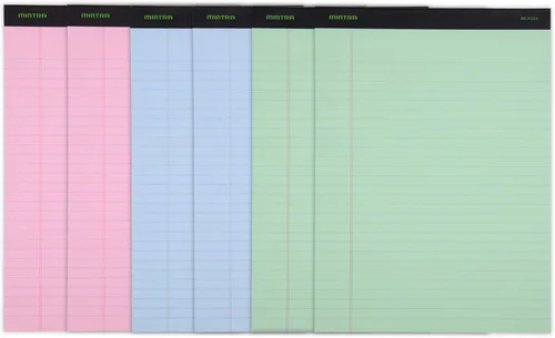 Miniatura 25 de Mintra Office - Blocs de notas tamaño legal, ((Versión básica 6pk - (Versión en colores pastel #2), 8.5 x 11 pulgadas, renglones anchos)) Pastel v2