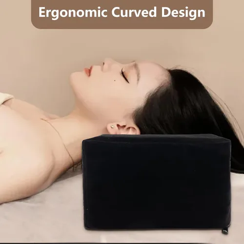 Miniatura 6 de Extensión de pestañas de terciopelo para salón de belleza, almohada de espuma viscoelástica para el cuello para extensiones de pestañas, injerto