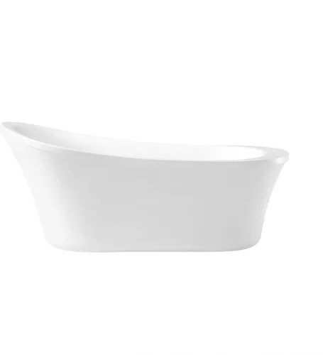 Miniatura 3 de Ove Decors - Tina de remojo en blanco brillante con desagüe cromado y desbordamiento de residuos