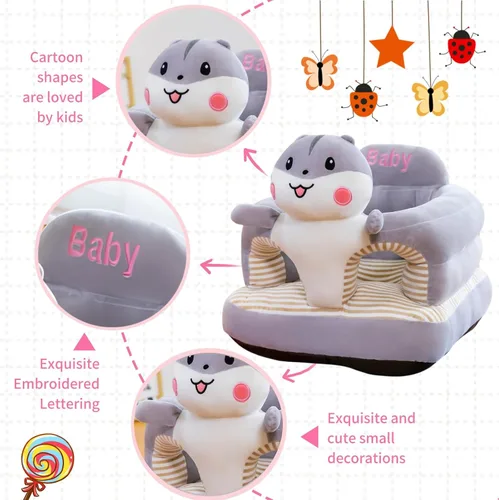 Miniatura 3 de Asiento de apoyo para bebé, lindo sofá para bebé para sentarse, cómodos asientos de felpa para bebés