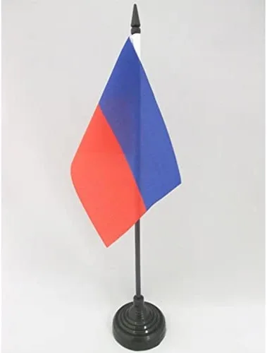 Miniatura 81 de Bandera de mesa de Anguila de 4 x 6 pulgadas, bandera de escritorio británica de Anguila, 5.9 x 3.9 in, palo y base de plástico negro AZ FLAG