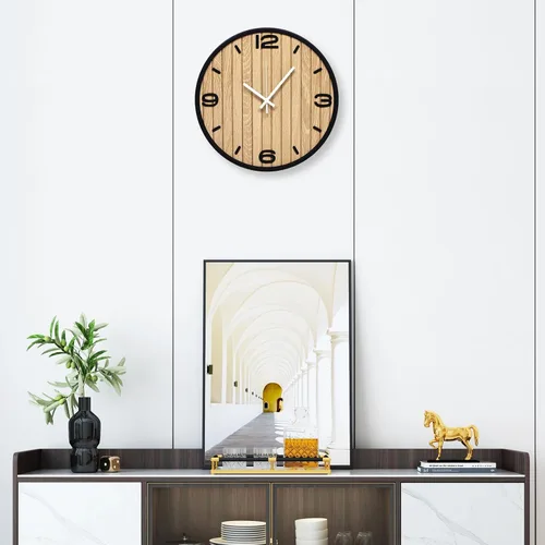 Miniatura 9 de Reloj de pared redondo de 8 pulgadas, funciona con pilas, de cuarzo, sin tictac, para apartamento, sala de estar, dormitorio, pasillo, aula, fácil A