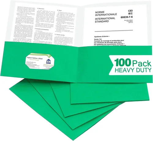 Miniatura 10 de Zzrywuty 100 Paquetes de Carpetas de Archivo de Dos Bolsillos con Ranura para Tarjetas de Visita, Papel Texturizado, Tamaño Carta, Capacidad
