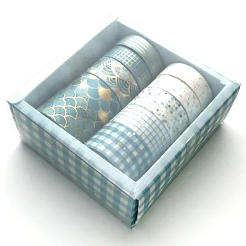 Miniatura 7 de Creative Washi - Juego de 10 rollos de cinta adhesiva decorativa con impresión de lámina dorada para artes, manualidades, diarios, planificadores