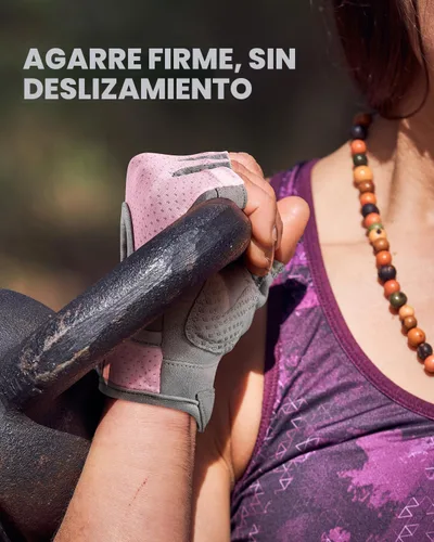 Miniatura 5 de VINSGUIR Guantes de entrenamiento para mujeres y hombres, guantes de levantamiento de pesas transpirables para ejercicio de gimnasio, fitness, Rosa