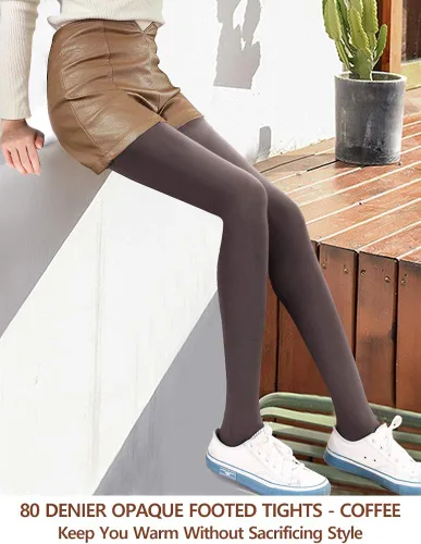Miniatura 2 de VERO MONTE 80D Opaque Tights For Women - 80 Denier Pantyhose Solid Opaque Tights