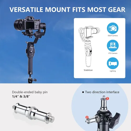 Miniatura 3 de 【Resistente de 16 pies】Trípode RAUBAY Extreme Tall para cámara de video deportiva con amortiguación de aire, soporte de luz telescópico de aleación