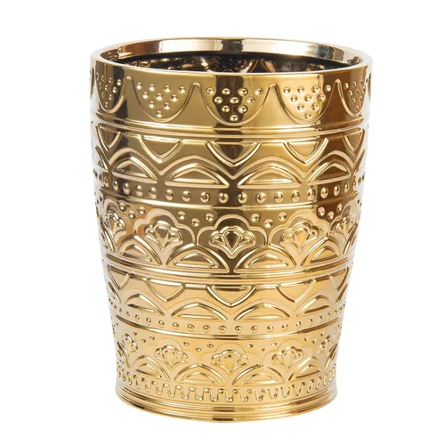 Miniatura 8 de Bote de basura cuadrado de cerámica dorado para cocina, papelera, contenedor de basura para baño, dormitorio, cocina, oficina en casa y habitación