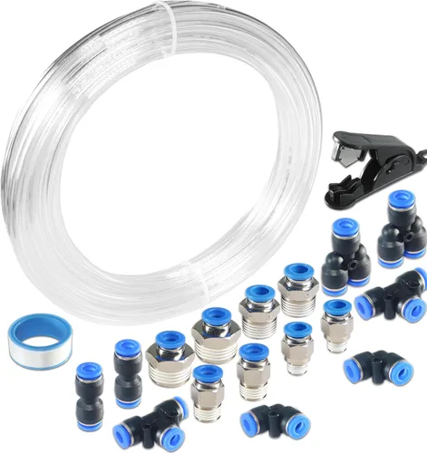 Miniatura 12 de Kit de tubo de aire neumático MSAEIQUN, poliuretano negro, tubo de poliuretano PU, kit de tubería de aire, 6 mm DE x 4 mm DI, 10 metros 32.8 pies