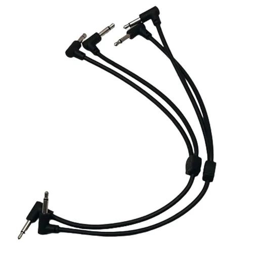 SSMS - Luigi's Modular M-Doppio Mini Y - Cables de conexión divisores en ángulo recto – 2 unidades (negro) (10 x 10)