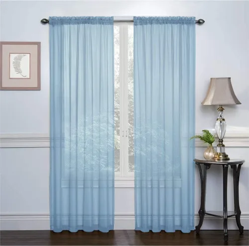 Miniatura 12 de Empire Home Addison - Cortinas de gasa transparente para ventana, juego de 2 (morado, 108 pulgadas extra largas)