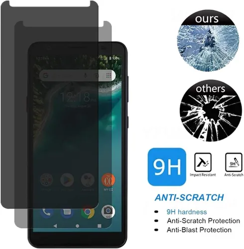 Miniatura 5 de Protector de pantalla de privacidad para ZTE Avid 589 (2 unidades), no cobertura completa, vidrio templado, antiarañazos, antiarañazos, dureza 9H