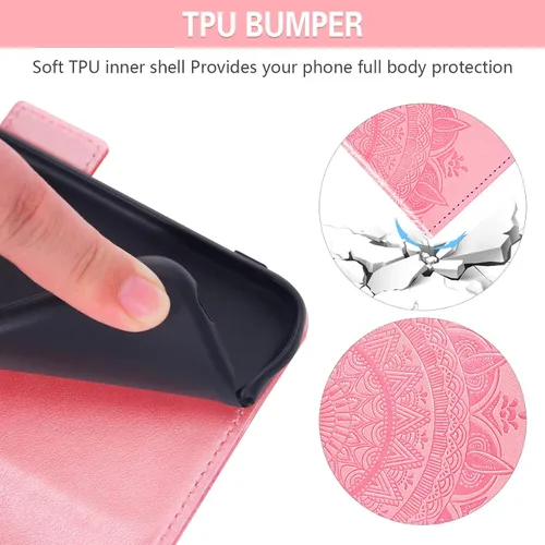 Miniatura 8 de Asuwish Compatible con Xiaomi Redmi Note 10 Pro Wallet Case Protector de pantalla de vidrio templado, soporte para tarjeta de crédito, correa