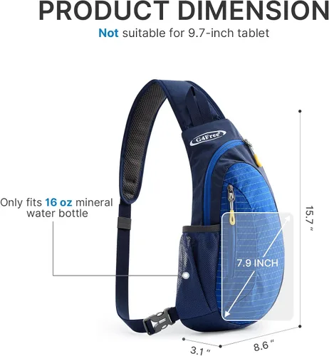 Miniatura 3 de G4Free Bolso bandolera para hombres y mujeres, mochila cruzada pequeña, bolsas de hombro ligeras para viajes, exteriores y deportes (azul)