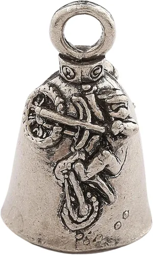 Miniatura 40 de Guardian Bell Good Luck Bell w/Keyring & Black Velvet Bag Motorcycle Bell Lead-Free Pewter Made in USA Phoenix Biker