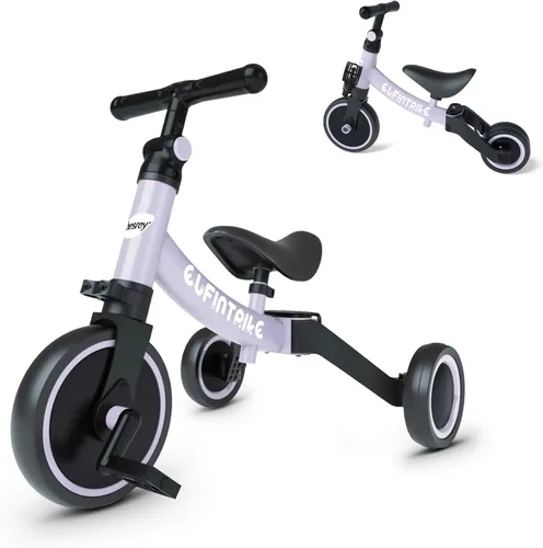 Miniatura 8 de besrey Bicicleta 5 en 1 para niños de 1 año a 4 años, triciclo para niños pequeños, triciclo para niños, juguetes para niños y niñas, entrenamiento