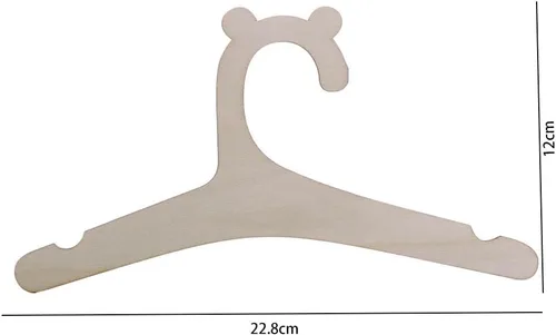 Miniatura 2 de 10 perchas de madera para bebés y niños, linda forma de oso pequeño, 8.97 x 4.72 pulgadas