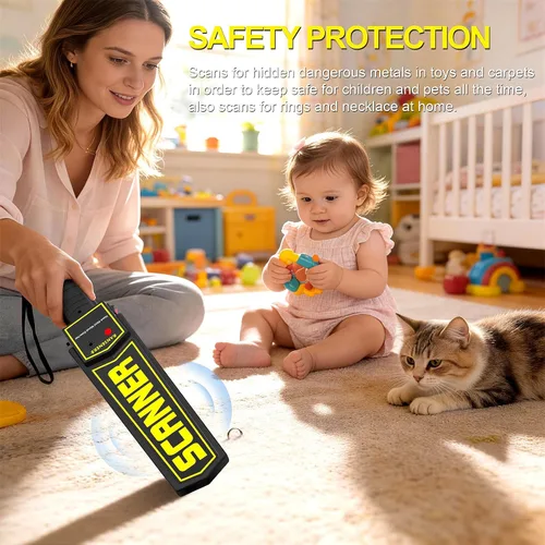 Miniatura 3 de RANSENERS Varita detector de metales portátil, varita de seguridad, alertas de sonido y vibración ajustables portátiles, detecta todos los productos