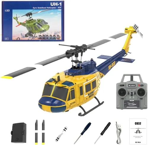 Miniatura 11 de Helicóptero RC 1/48 para adultos, RC ERA C032 UH-1 Huey 2.4G 6CH Gyro estabilizado aeronave de control remoto con retención de altitud y flujo
