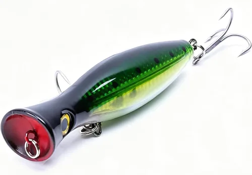 Miniatura 11 de Señuelo de Pesca Popper, Señuelos Popper de Superficie JAZALIC con Ojos 3D, Accesorios de Pesca para Lanzamiento en Superficie de Agua Salada y Azul