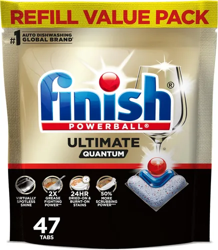 Miniatura 17 de Finish Ultimate Infinity Shine - Cápsulas para lavavajillas, detergente sin necesidad de pre-enjuague, elimina manchas quemadas, con Protector
