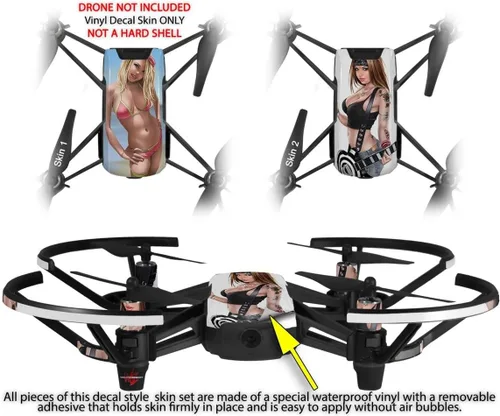 Miniatura 2 de Skin Decal Wrap 2 Pack para DJI Ryze Tello Drone Bikini Girl 01 Drone no incluido