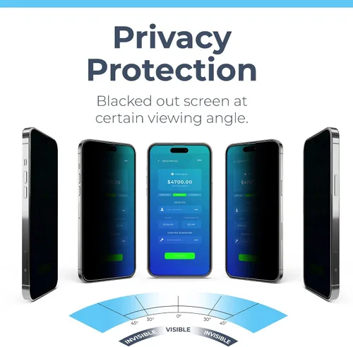 Miniatura 3 de Power Theory Protector de pantalla de privacidad para iPhone 14 Pro, vidrio templado, protección antiespía con bandeja de fácil instalación Filtro