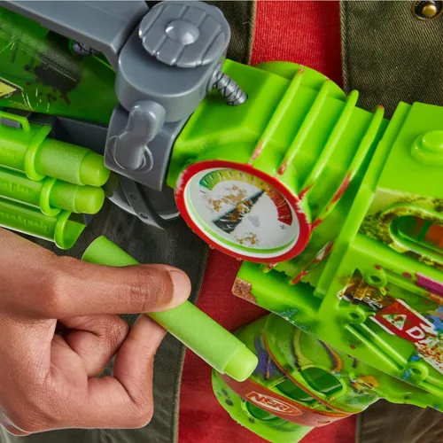 Miniatura 4 de Nerf Zombie Corrupter Dart Blaster, 22 dardos Nerf Elite, 18 pinzas de dardos, almacenamiento de dardos, acción de pernos, juegos al aire libre, a
