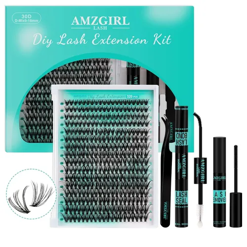 Miniatura 37 de Kit de Extensión de Pestañas, Kit de Racimos de Pestañas DIY 168Pcs con Pegamento de Unión y Sello Impermeable, Removedor de Pestañas para Kit