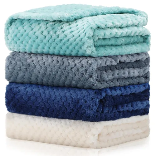 Miniatura 13 de Frienda Manta mullida para bebé, 4 piezas, manta mullida para niños y niñas, suave y cálida para bebés, recién nacidos, suministros de cama