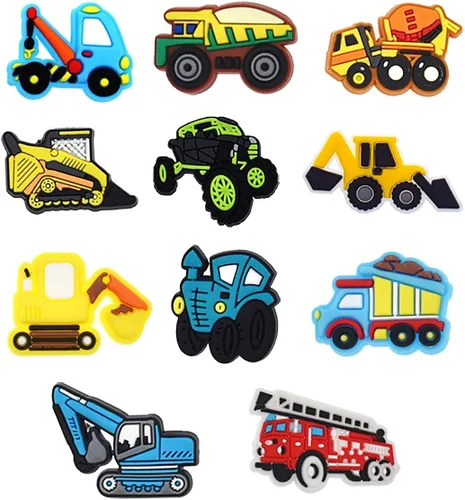 Miniatura 10 de 20/50 dijes para zapatos, camiones mixtos, automóviles, dinero, deportes, béisbol, PVC, decoración de zapatos para adolescentes, hombres, regalos