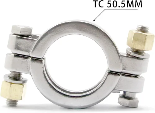 Miniatura 2 de TC - Trébol de triple abrazadera sanitaria de acero inoxidable 304 atornillado de alta presión de 1.5 pulgadas