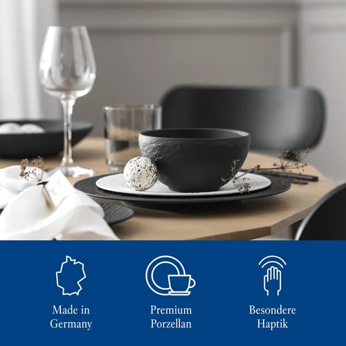 Miniatura 5 de Villeroy & Boch Manufacture Rock Rice Bowl, 14.5 oz, porcelana premium, fabricado en Alemania, negro mate