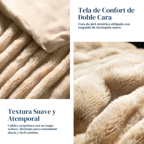Miniatura 3 de Manta de piel sintética de conejo ultrasuave, manta esponjosa y acogedora para sofá cama, regalos de decoración de felpa cálidos y lujosos, manta