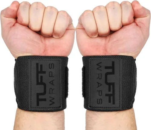 Muñequeras TuffWraps de 16": sin presillas para el pulgar, muñequeras de gimnasio de calidad para levantamiento de pesas, press de banca,