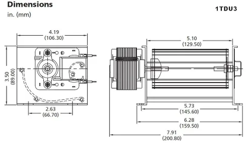 Miniatura 2 de Dayton 1TDU3 Ventilador de Transflujo, 115V