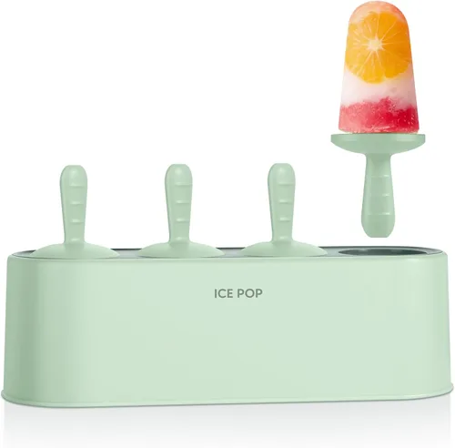 Juego de moldes para paletas de 4 piezas, fabricante de paletas caseras de silicona, moldes para helados de fácil desmoldado, moldes reutilizables