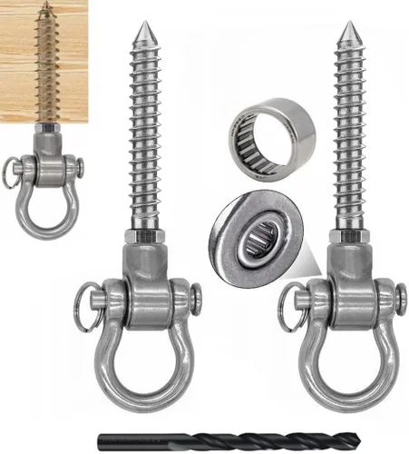2 soportes permanentes antióxido resistentes, 1500 libras, accesorios de columpio de 180°, para hamaca de yoga, silla de arena, accesorios para