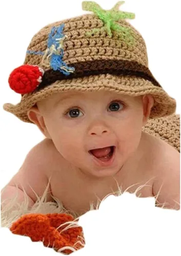 Miniatura 11 de Accesorios de fotografía para bebés recién nacidos, accesorios para sesión de fotos, trajes de ganchillo de punto unisex lindo sombrero pantalones