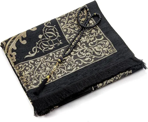 Miniatura 4 de ihvan online Alfombra de oración musulmana Tasbih con 99 cuentas, chenilla suave, ligera y plegable, tapete de oración portátil de viaje, regalo
