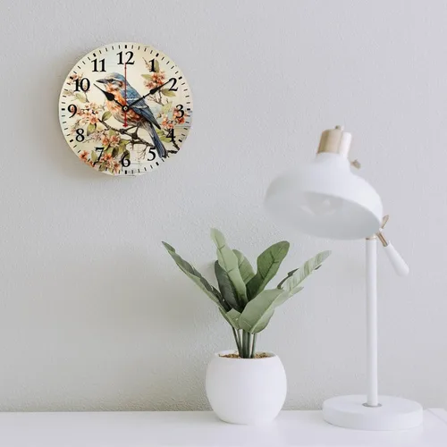 Miniatura 6 de Reloj de pared retro vintage de 16 pulgadas, estilo francés, estilo toscano y estilo vintage, funciona con pilas, con movimiento de cuarzo, números