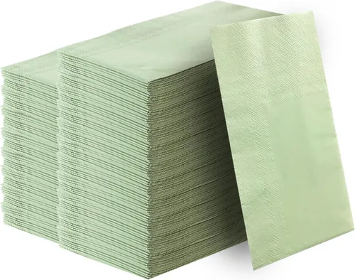 100 servilletas de 3 capas de color verde salvia de 13 x 15.7 pulgadas, servilletas de baño para invitados, servilletas de postre, toallas de mano