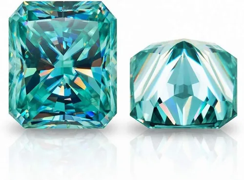Moissanita suelta 1.00CT-30.0CT, piedra de moissanita de color azul, claridad VVS1, piedra preciosa brillante de corte radiante para hacer anillos