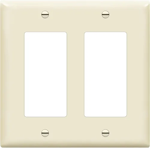 Miniatura 27 de ENERLITES - Cubierta decorativa de interruptor doble, placa de pared de dos salidas, 2 bandas de gran tamaño, 5.50 x 5.50 pulgadas, termoplástico