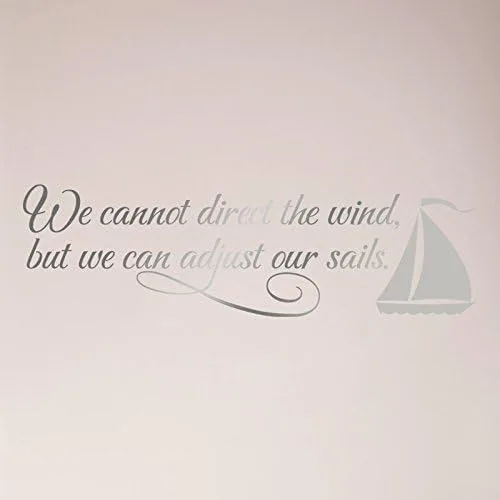 Miniatura 5 de 36"x12" We Cannot Direct The Wind, But We Can Adjust Our Sails. Adhesivo de pared con texto en inglés "We Cannot Direct The Wind, But We Can Adjust