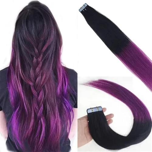 Miniatura 7 de Extensiones de cabello humano Remy con cinta adhesiva sin costuras (16 pulgadas, 10 unidades, rubio ceniza)