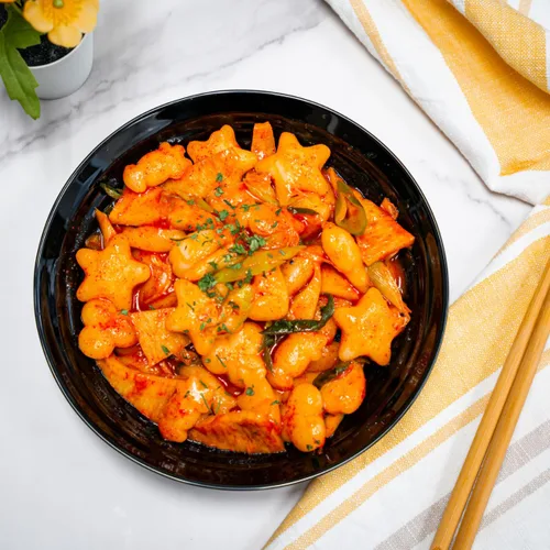 Miniatura 8 de Pastel de arroz coreano, Tteokbokki, divertido formato y masticable, 1 paquete (2 paquetes individuales) Vegano, sin OMG, sin gluten, fácil