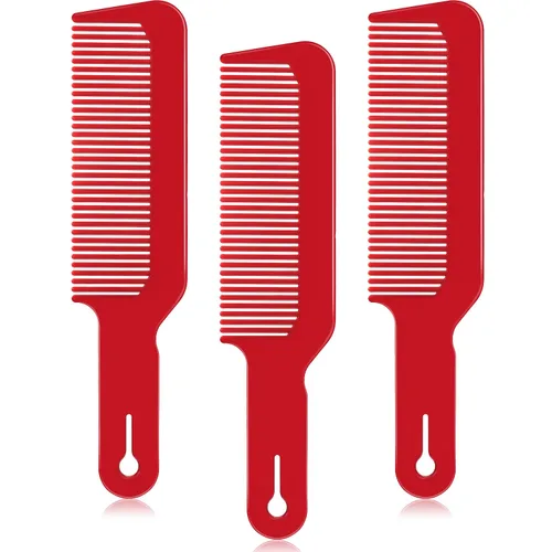 Miniatura 8 de Boao Peines de peluquero de 3 piezas con parte superior plana, corte de pelo para corte de pelo para corte plano y cortadora (negro)