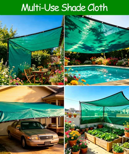 Miniatura 7 de Lona de malla resistente 90% verde de 3 x 6 pies para exteriores, con ojales, toldo para patio, jardín, invernadero, gallineros, plantas, verduras
