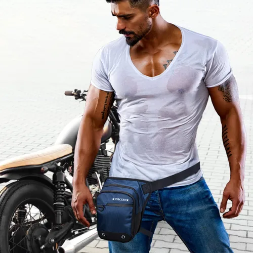 Miniatura 2 de Peicees Bolsa de pierna caída para hombres y mujeres, bolsa de cintura táctica, bolsa de muslo al aire libre, mochila cruzada para motocicleta